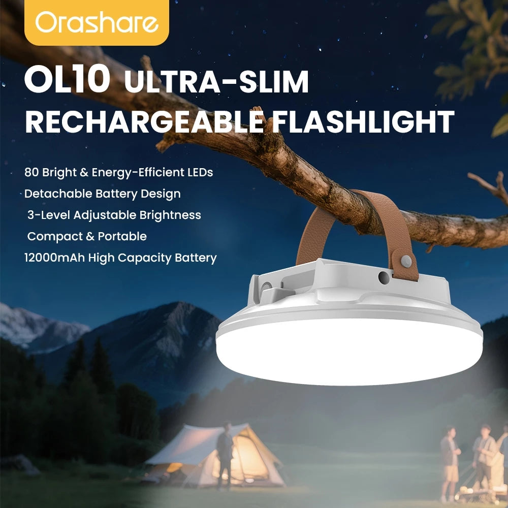 Orashare OL10 12000mAh Camping Light Portable Outdoor Tent Lantern with Detachable Power Bank