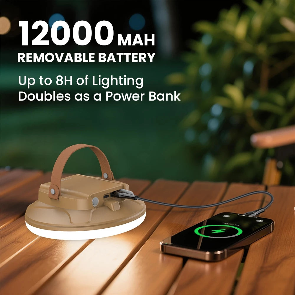 Orashare OL10 12000mAh Camping Light Portable Outdoor Tent Lantern with Detachable Power Bank
