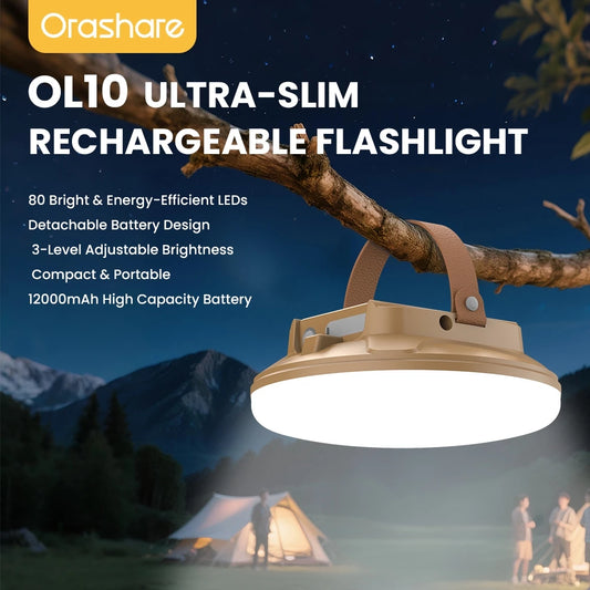 Orashare OL10 12000mAh Camping Light Portable Outdoor Tent Lantern with Detachable Power Bank